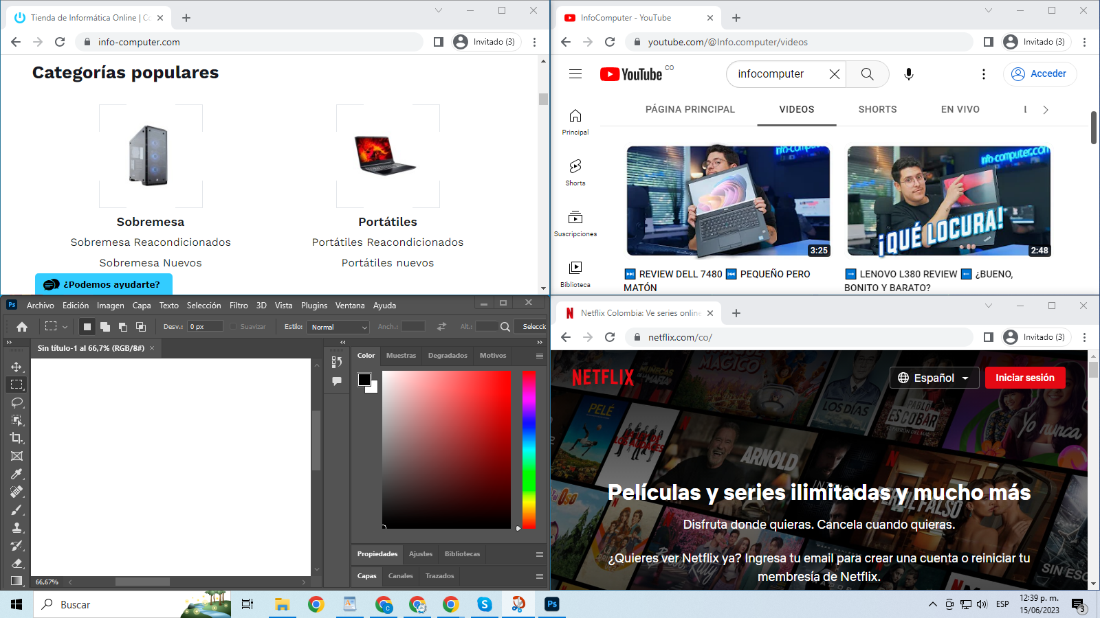 Dividir Pantalla del monitor en 4